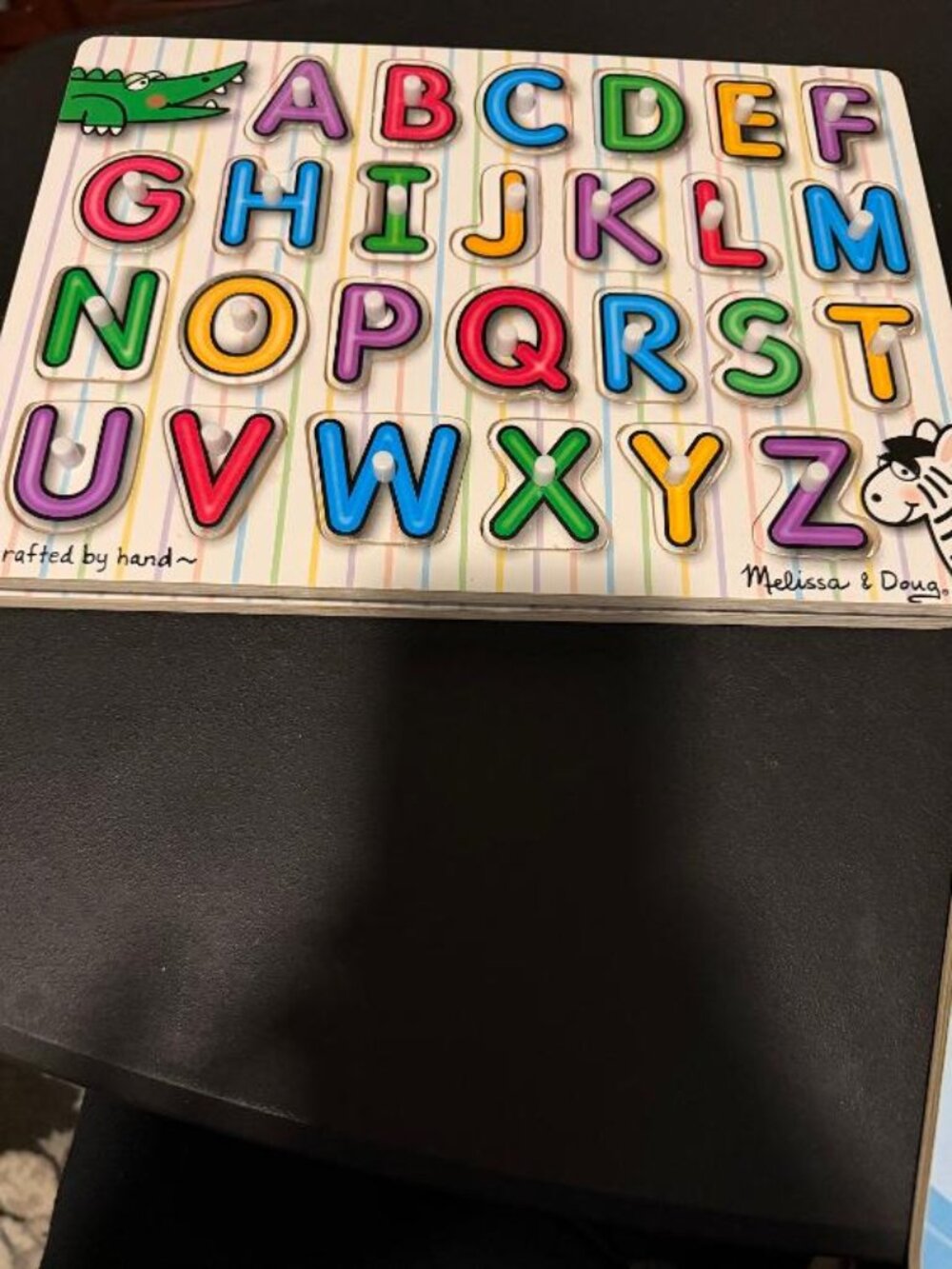 Melissa & Doug Alphabet Wooden Peg Puzzle Complete Toddler Toy Age 3+